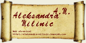 Aleksandra Milinić vizit kartica